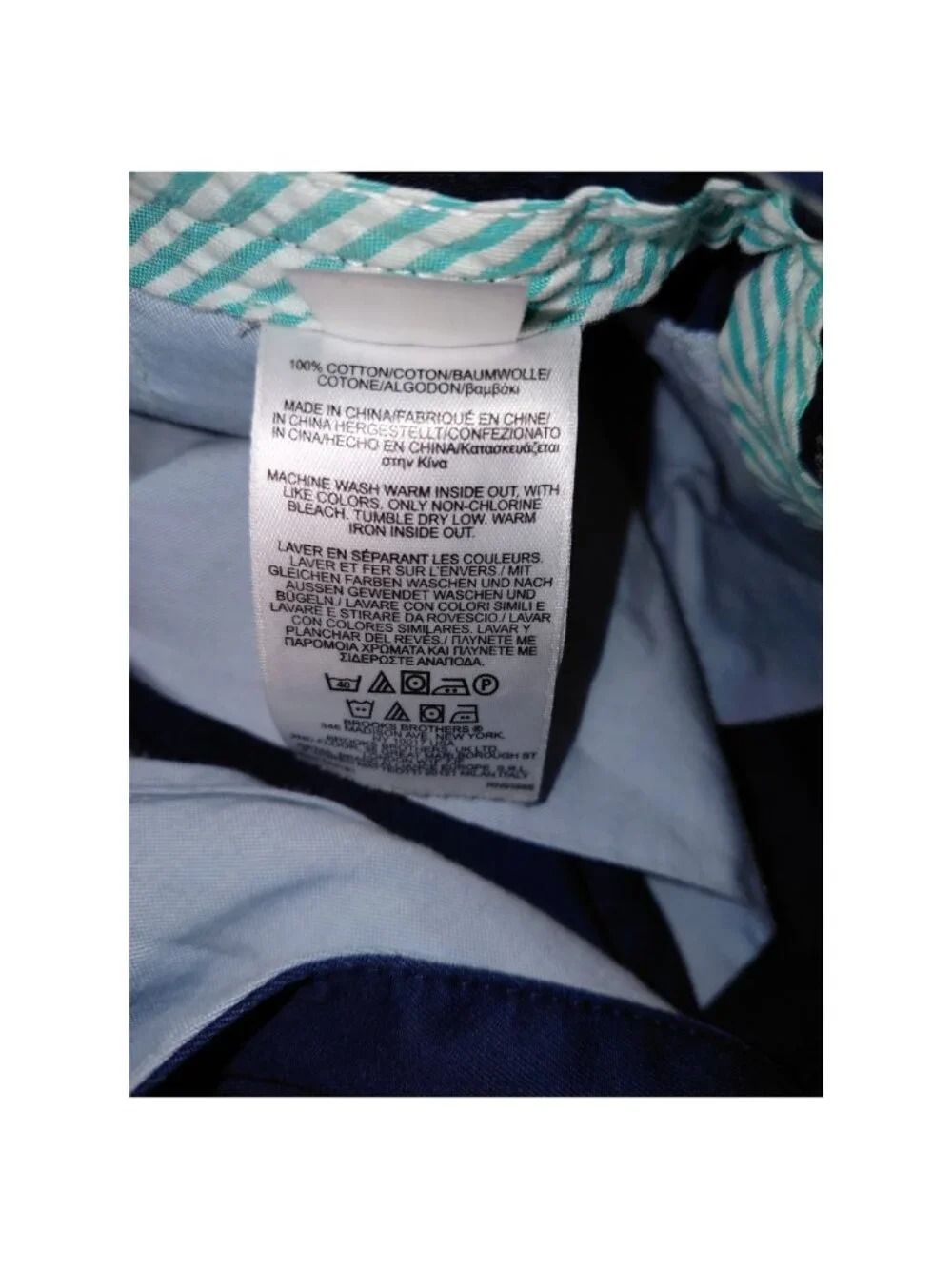 Brooks Brothers Navy Blue Chino Pineapple Embroidered Men's Shorts 34